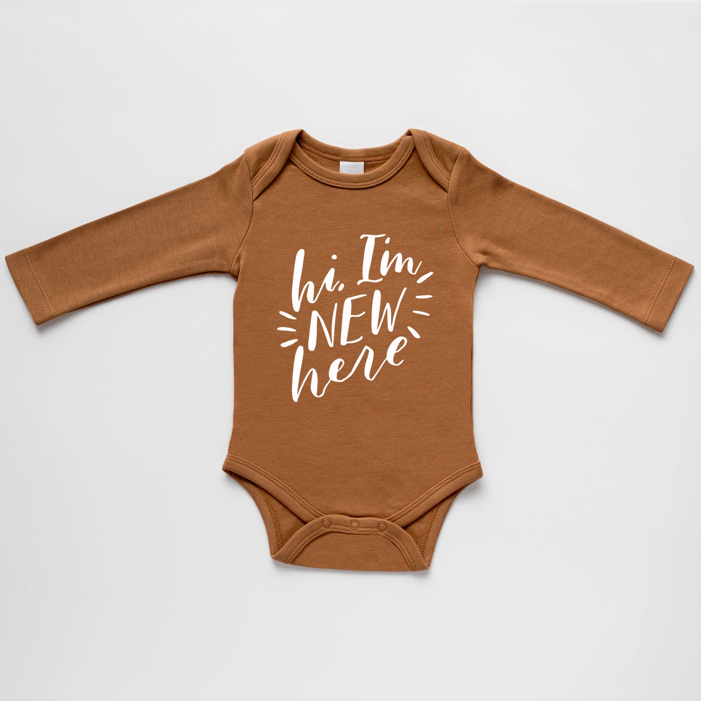 Gladfolk Organic Hi I'm New Here Baby Bodysuit