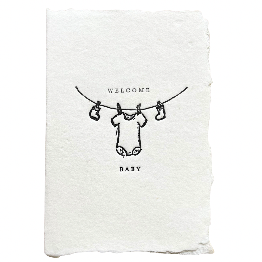 Welcome baby clothesline card