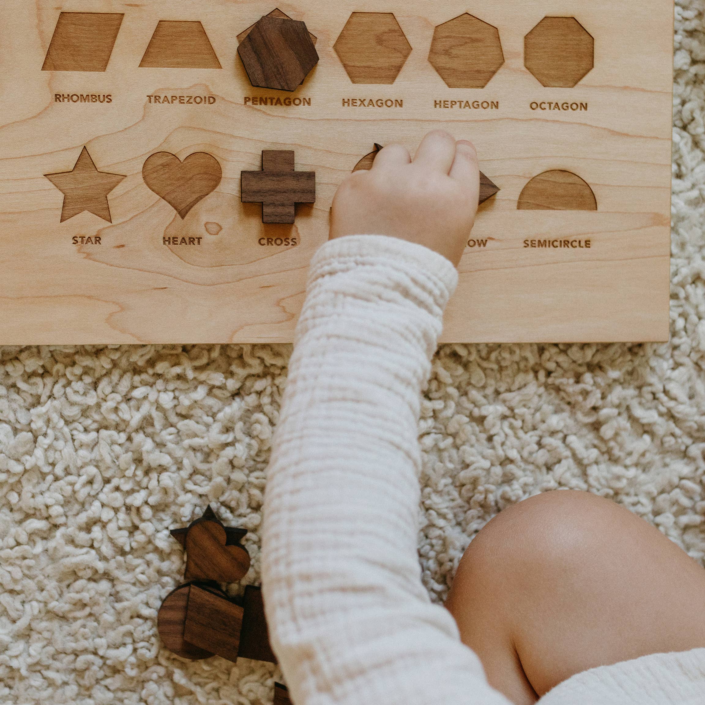 Gladfolk Wooden Shapes Board with Matching Shape Pieces