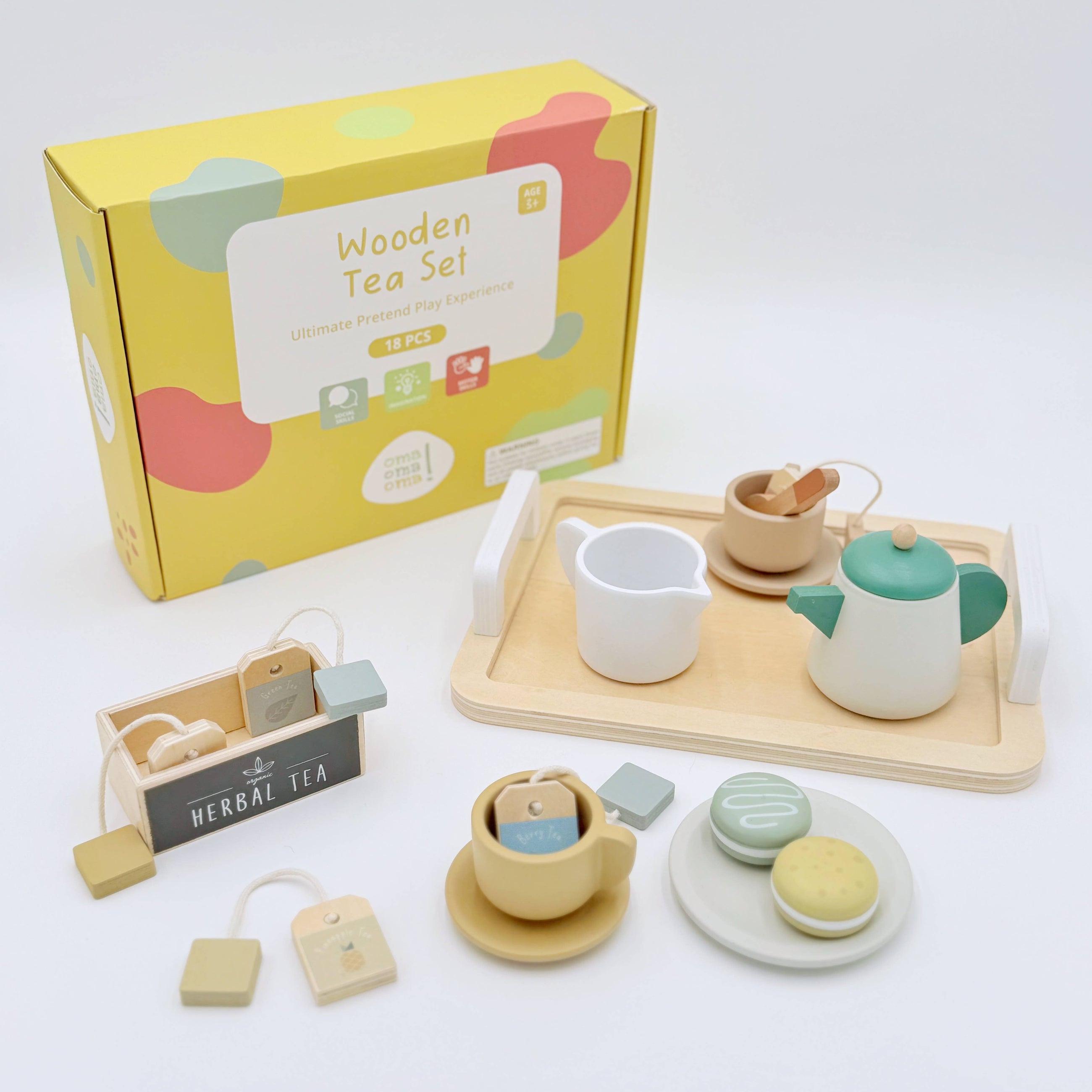Wooden Tea Party Set – Pretend Play Tea Set Ages 3+