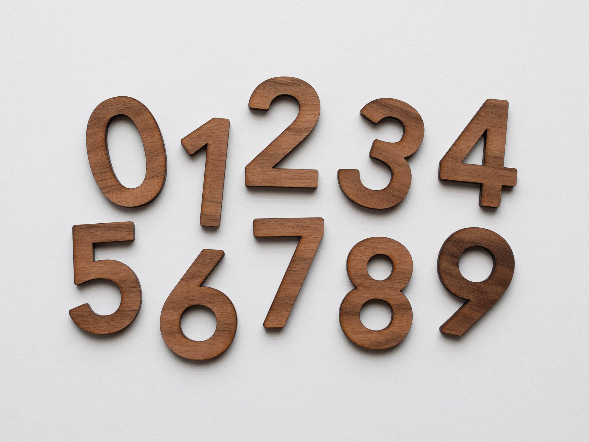 Gladfolk Wooden Number Set • Numerals & Math Equation Signs, Walnut
