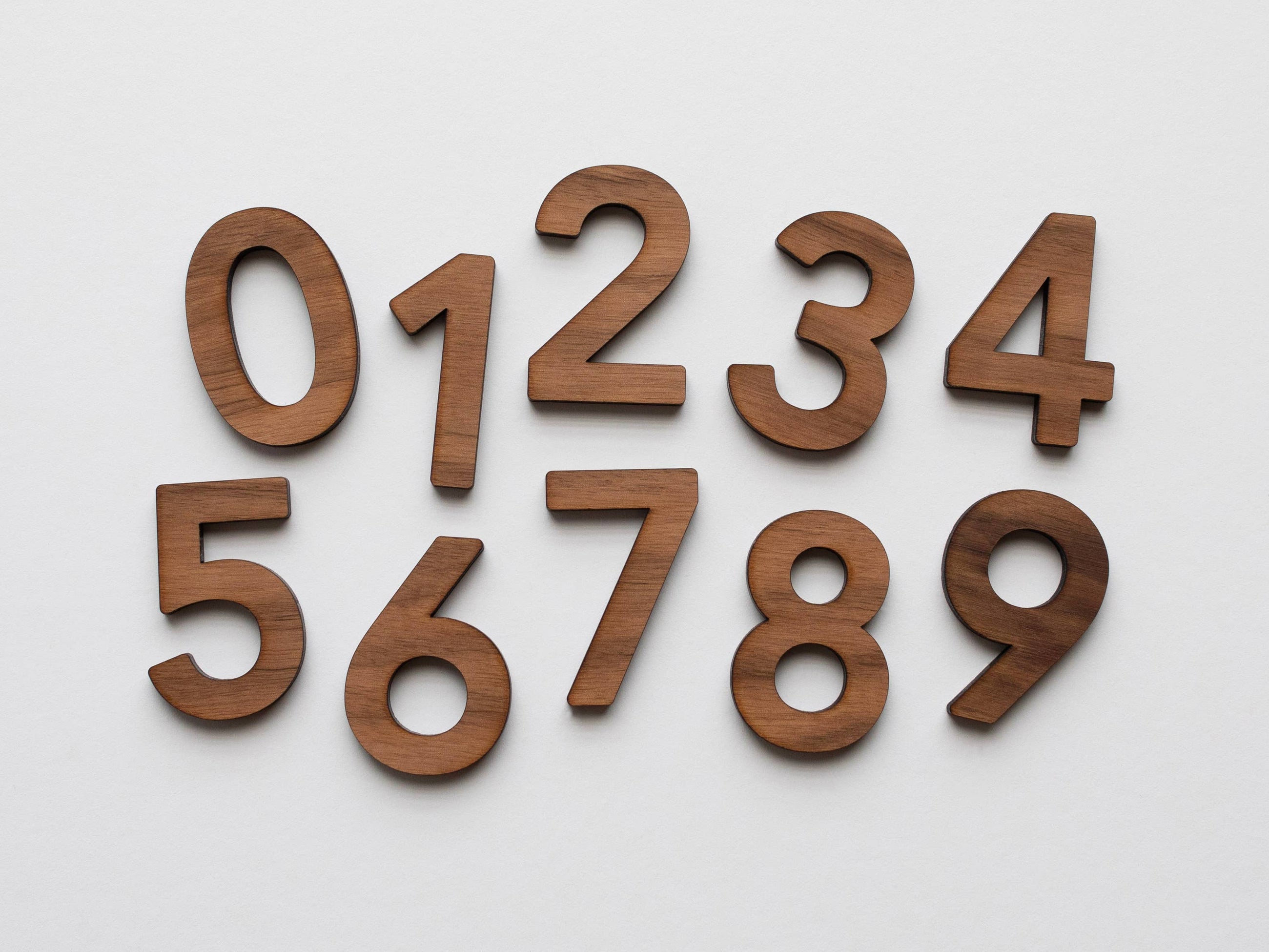 Gladfolk Wooden Number Set • Numerals & Math Equation Signs, Walnut