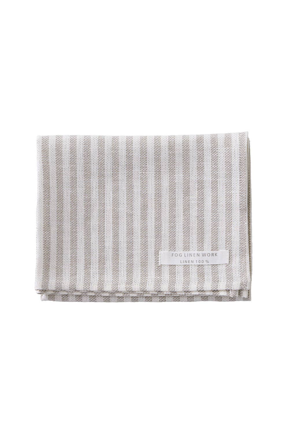 Linen Chambray Towel (M) White Stripe