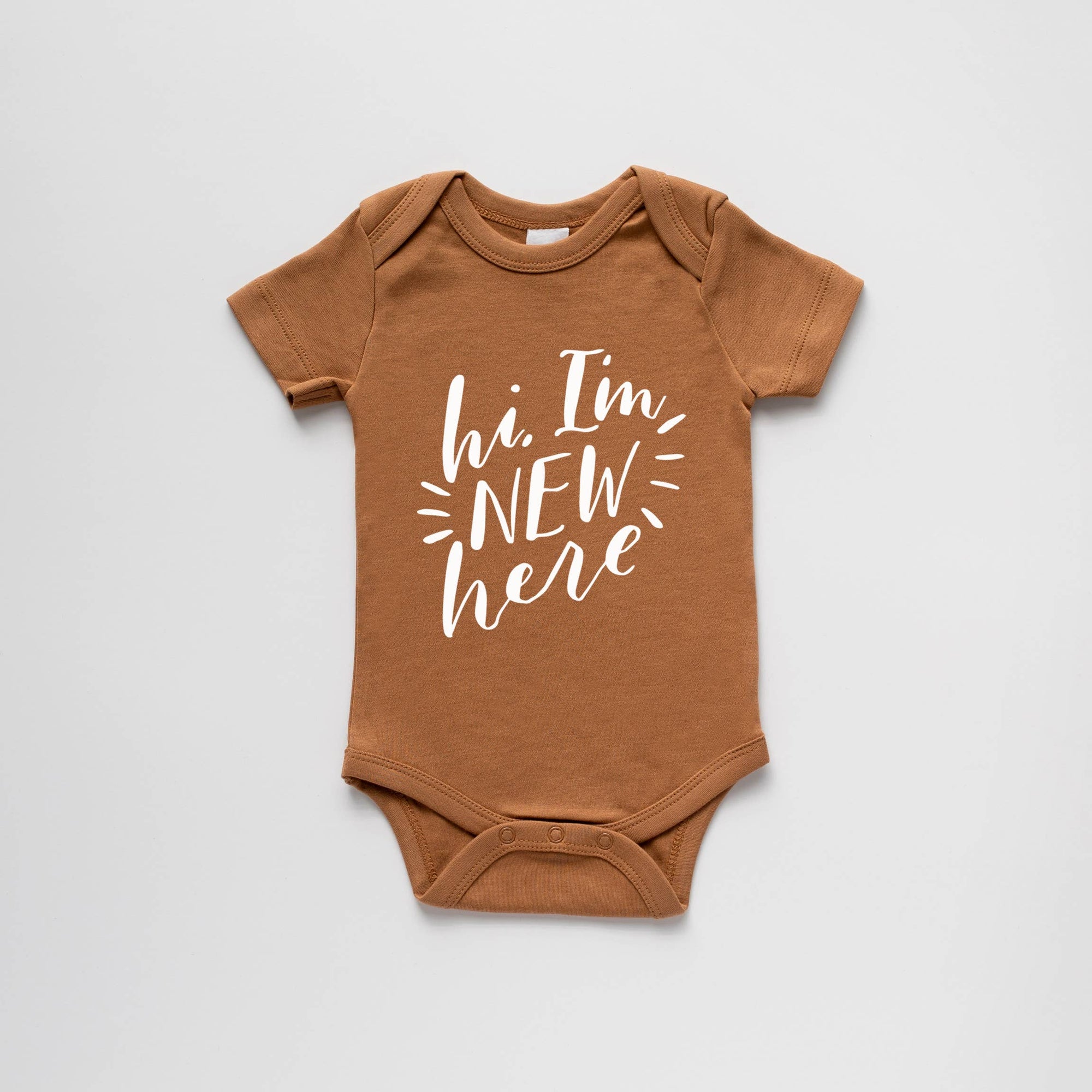 Gladfolk Organic Hi I'm New Here Baby Bodysuit