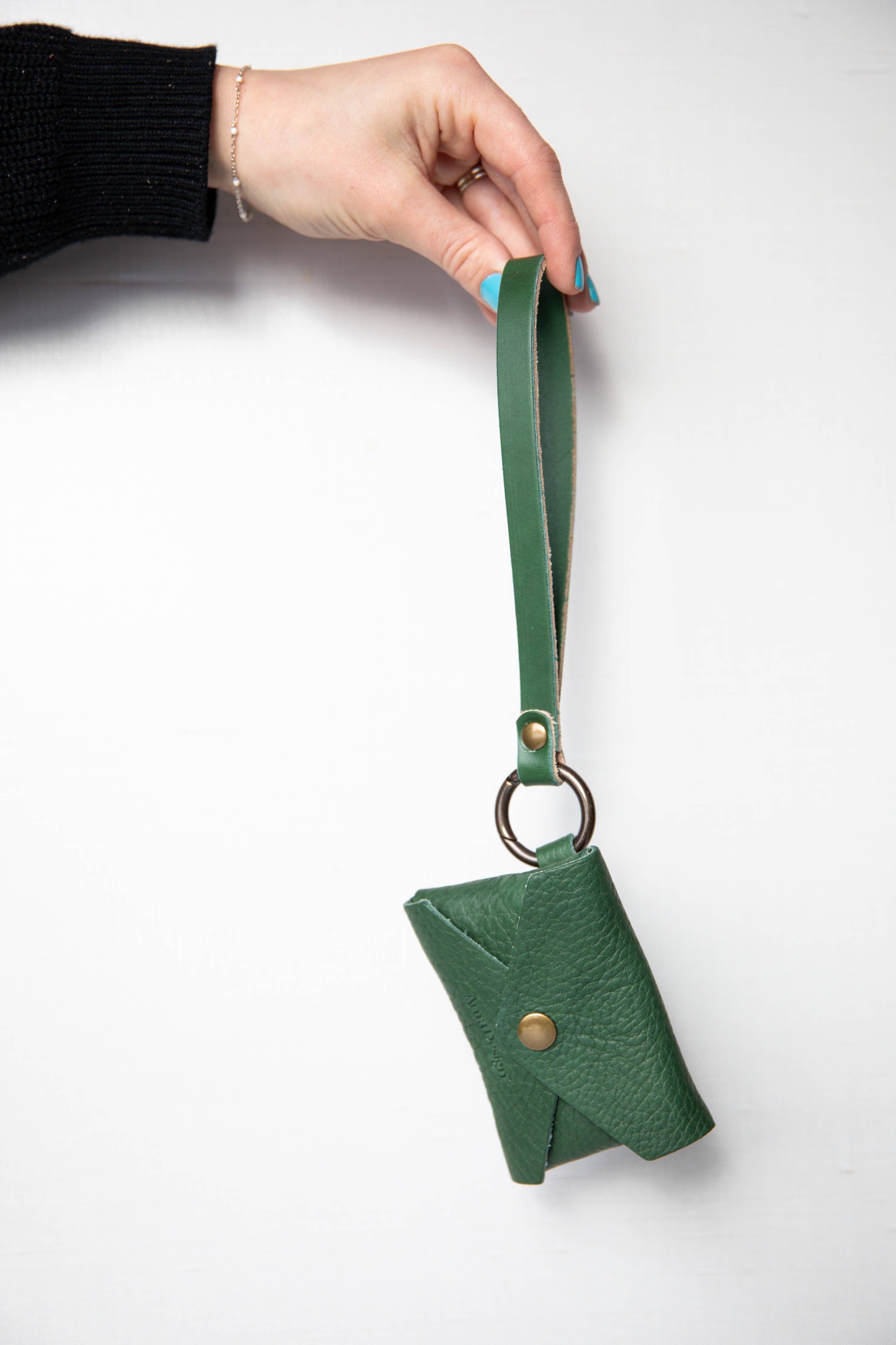 Leather Mini Wristlet Card Wallet