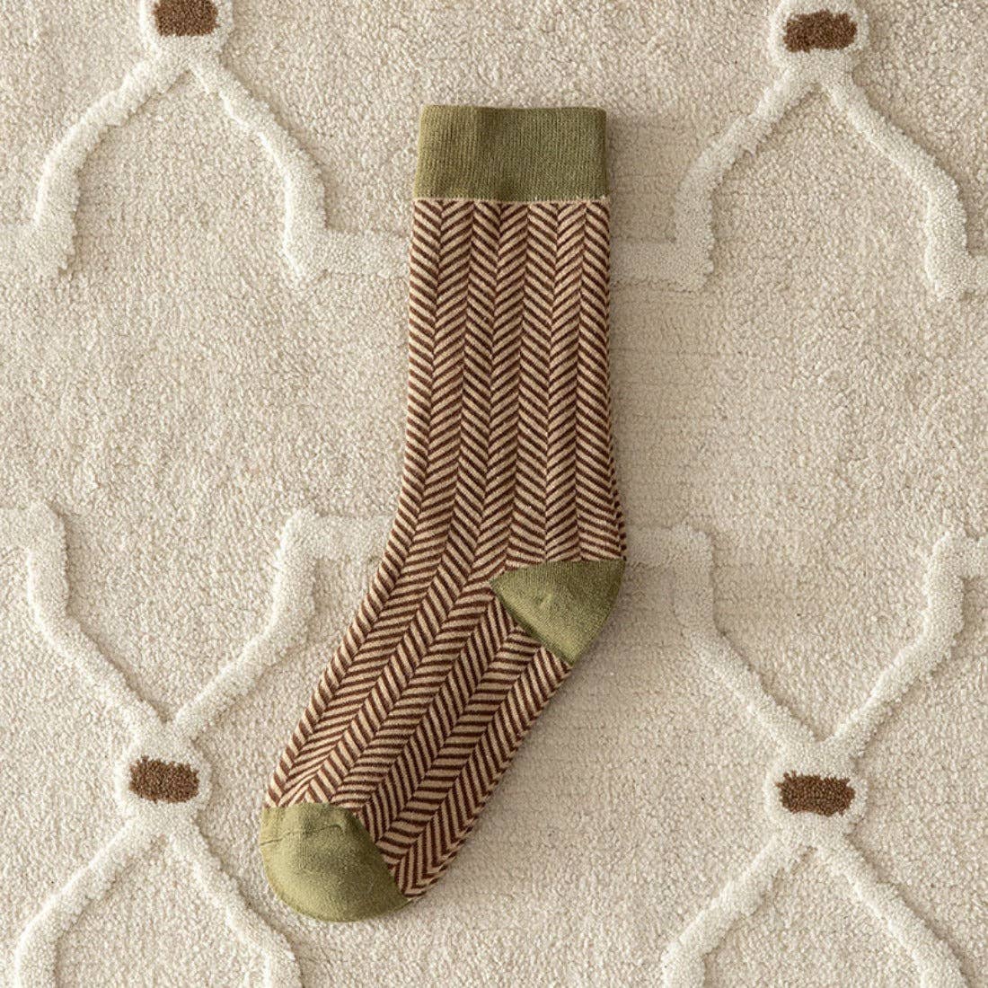 Rufia - Vintage Pattern Women's Socks for Fall & Winter