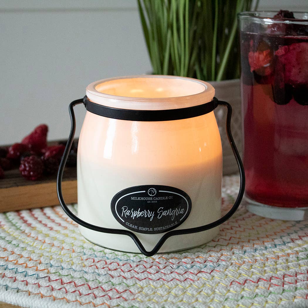 16 oz Butter Jar Candle: Raspberry Sangria