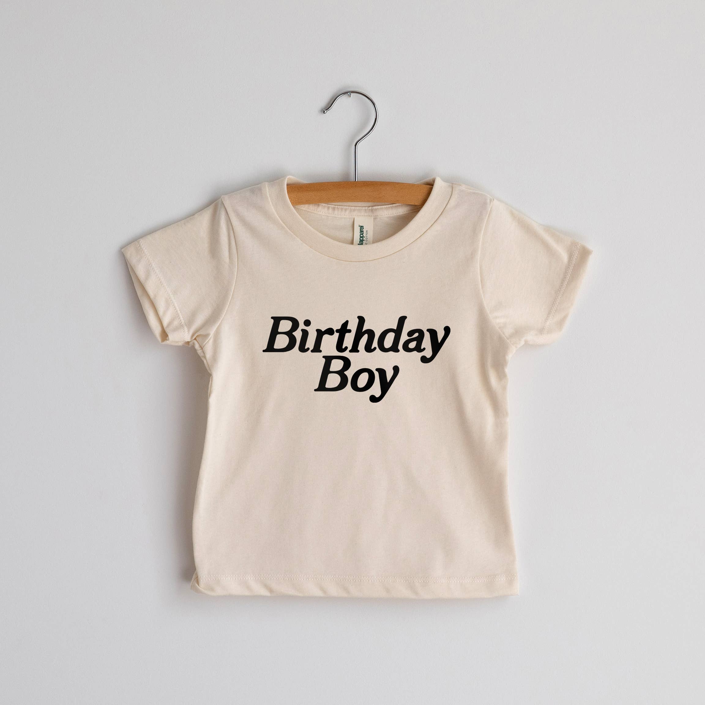 Gladfolk Birthday Boy Baby & Kids Tee • Cream Organic Cotton Shirt