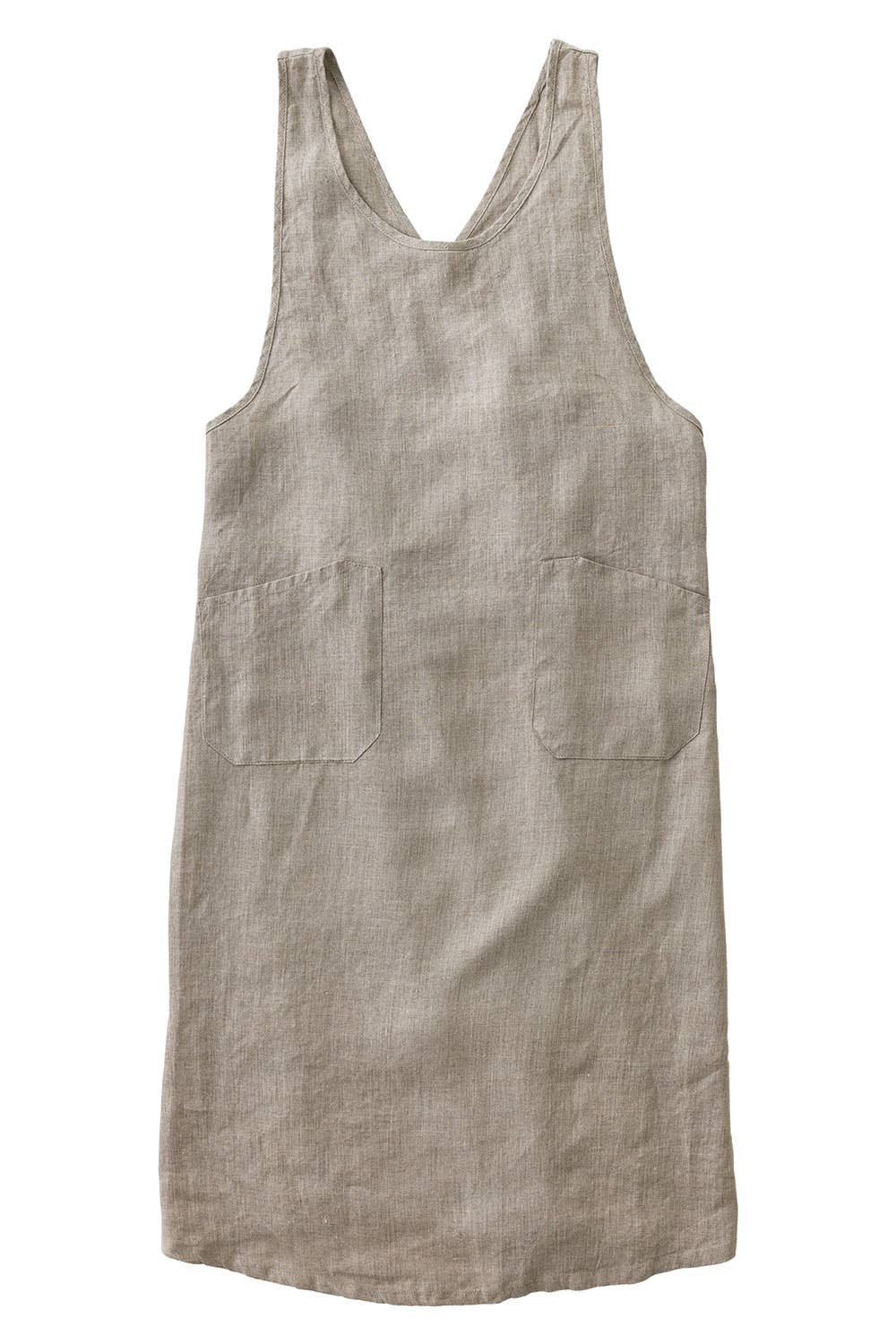 Linen Over Dress Apron Natural