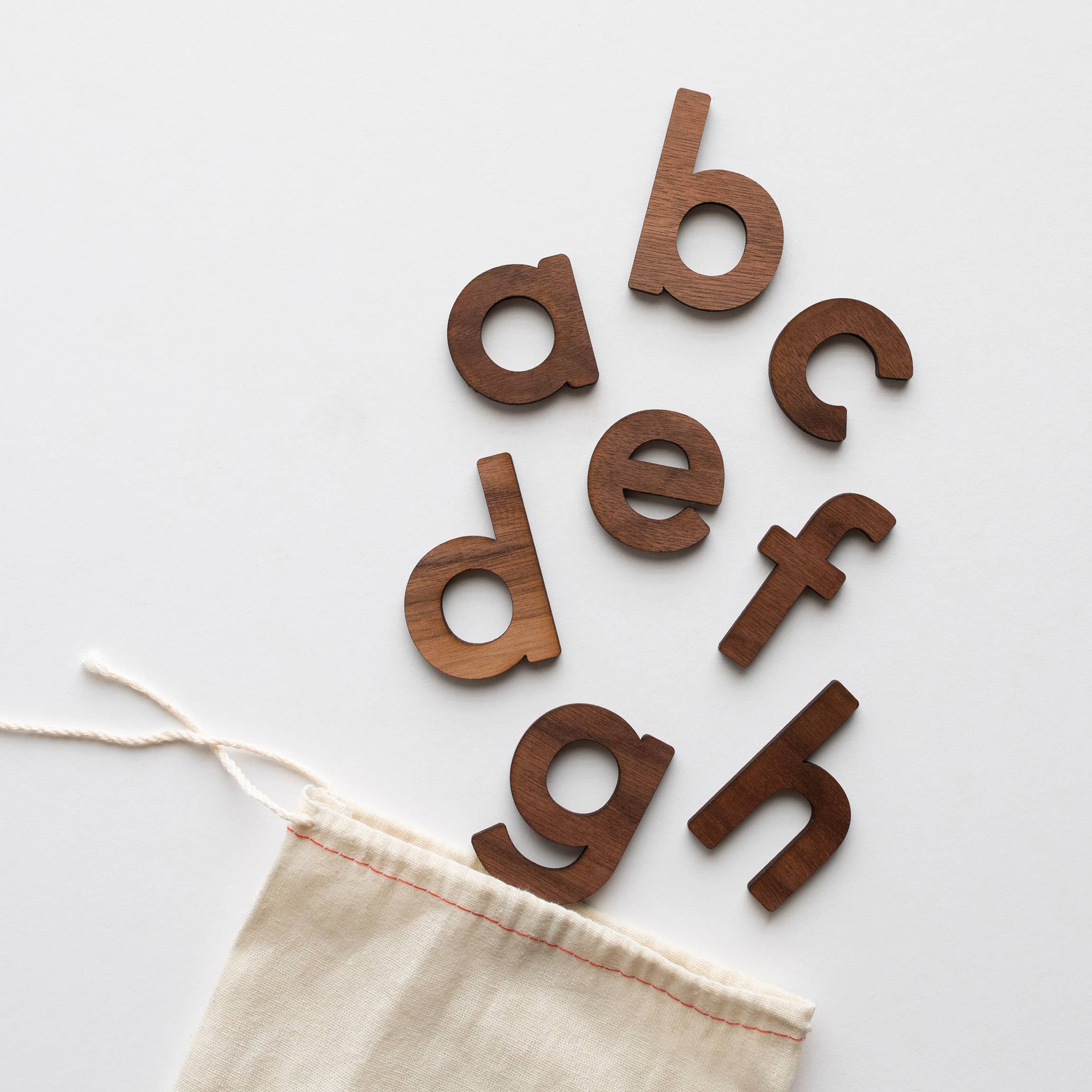 Gladfolk Wooden Alphabet Set • Montessori Movable Alphabet Set Walnut