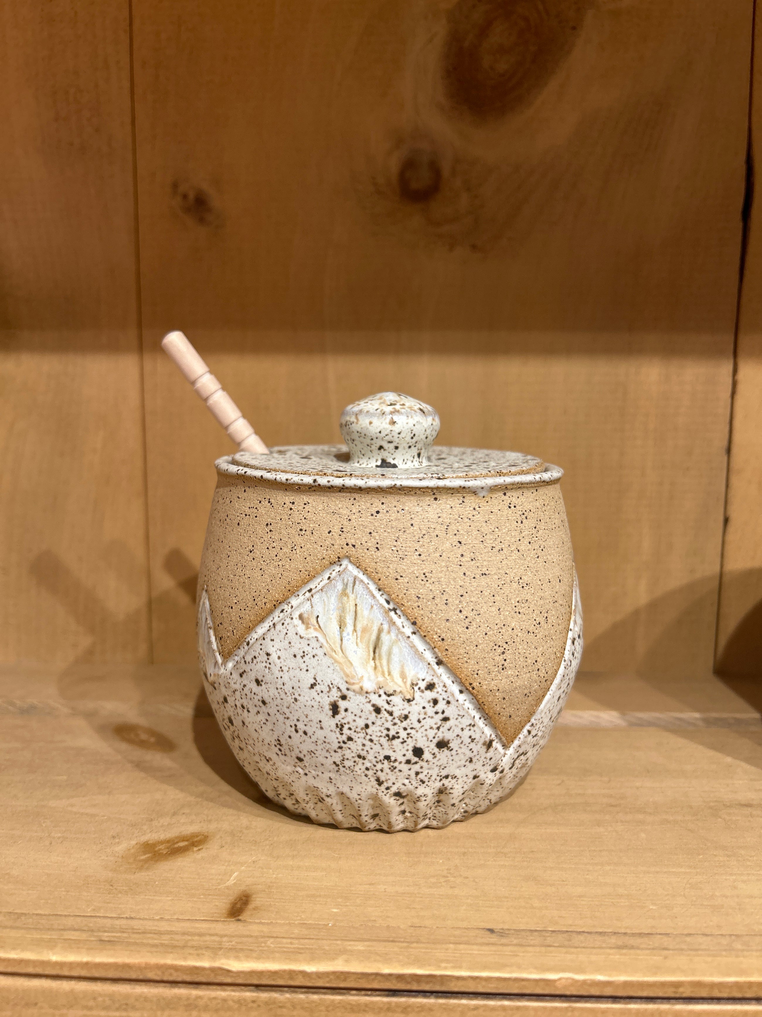 Honey Pot, Handmade Pottery, Mountain