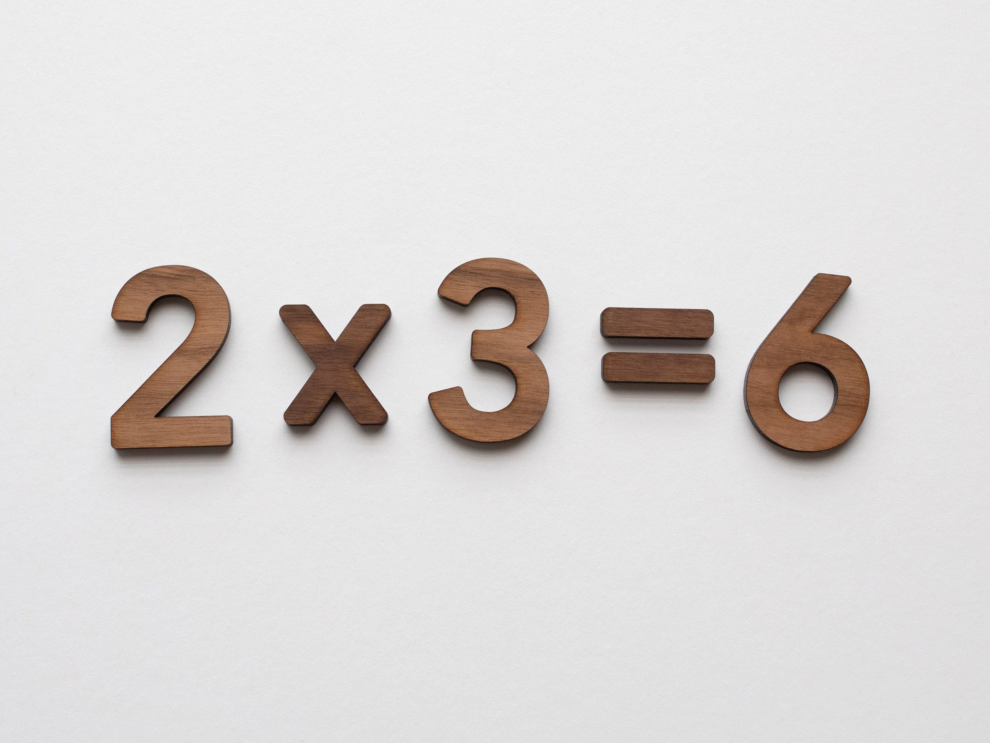 Gladfolk Wooden Number Set • Numerals & Math Equation Signs, Walnut