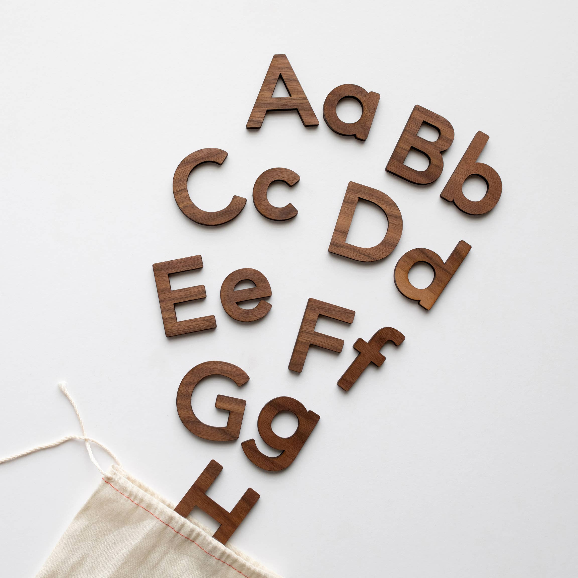 Gladfolk Wooden Alphabet Set • Montessori Movable Alphabet Set Walnut