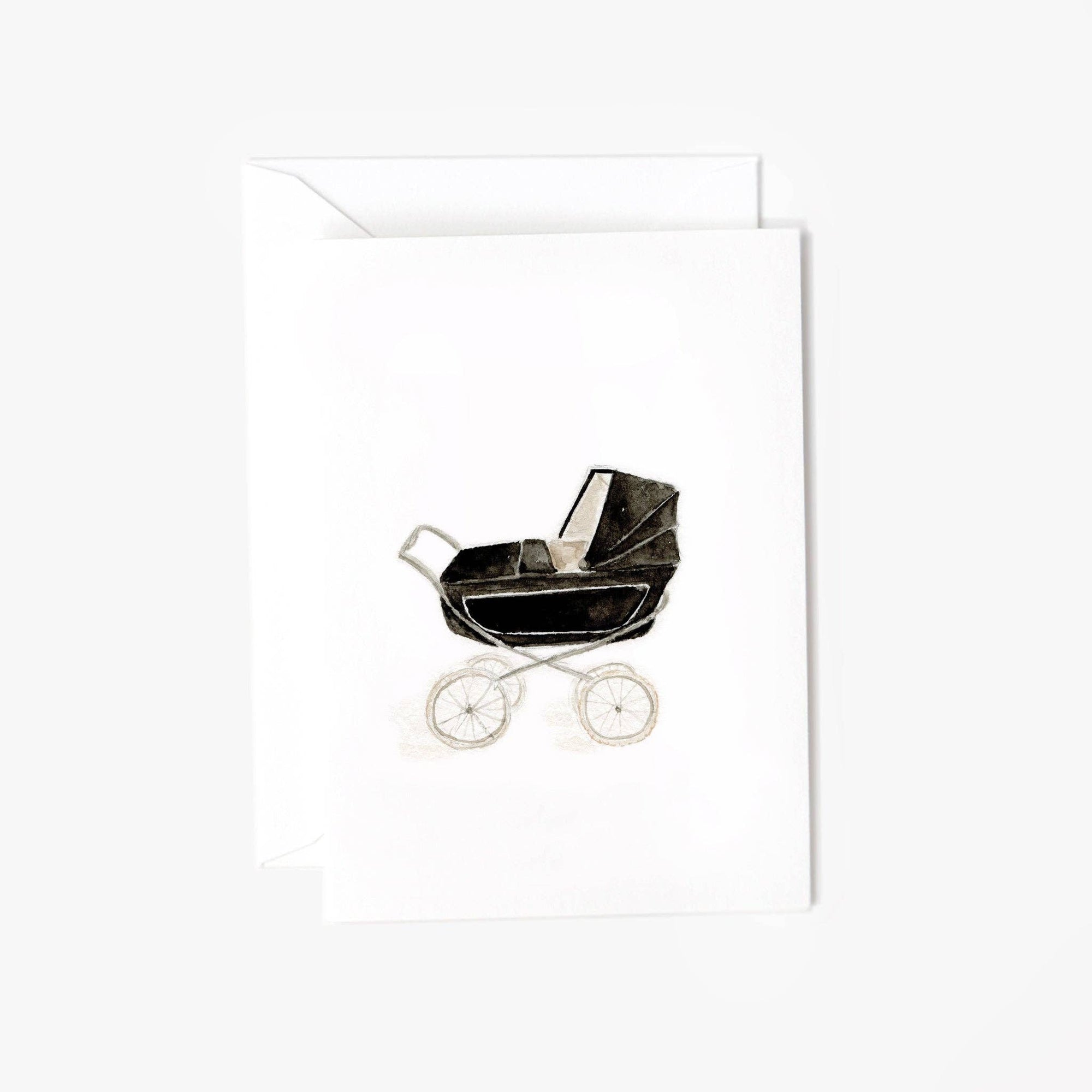 Baby carriage mini notecard