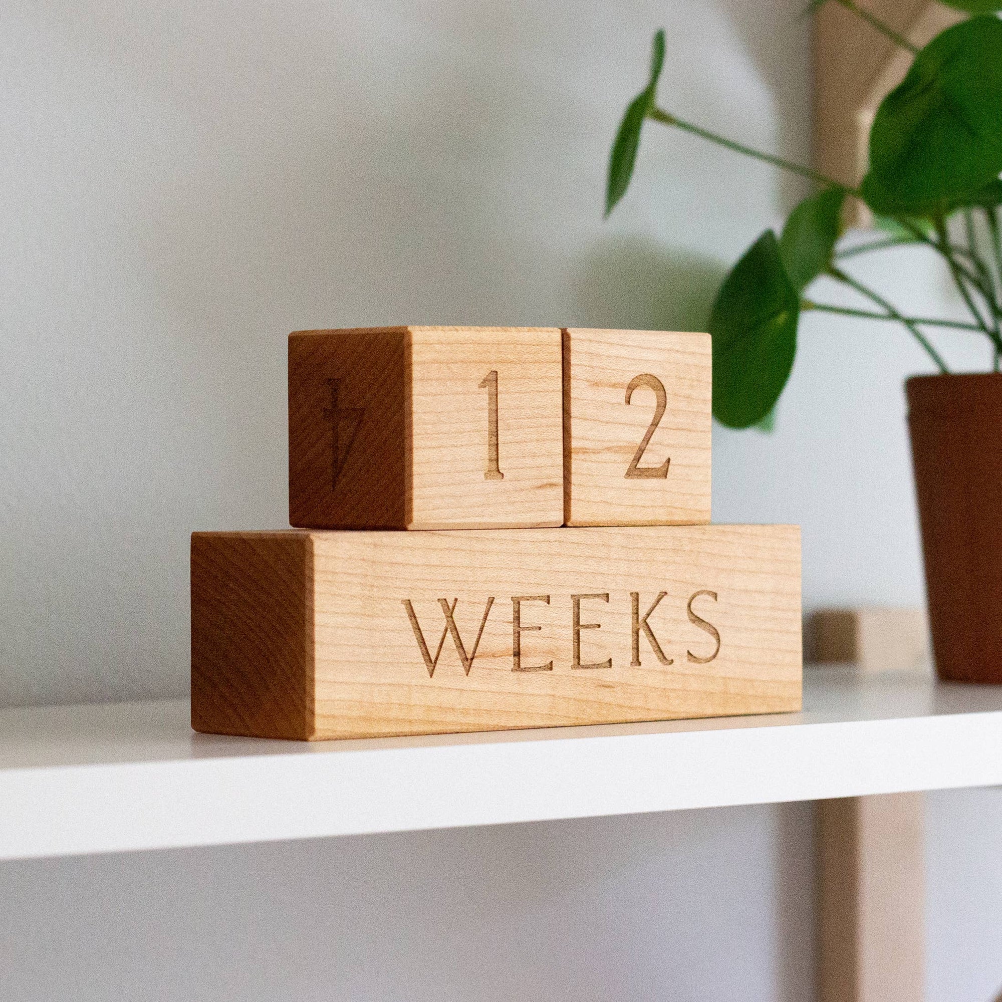 Gladfolk Wooden Milestone Blocks • Modern Maple Heirloom Block Set