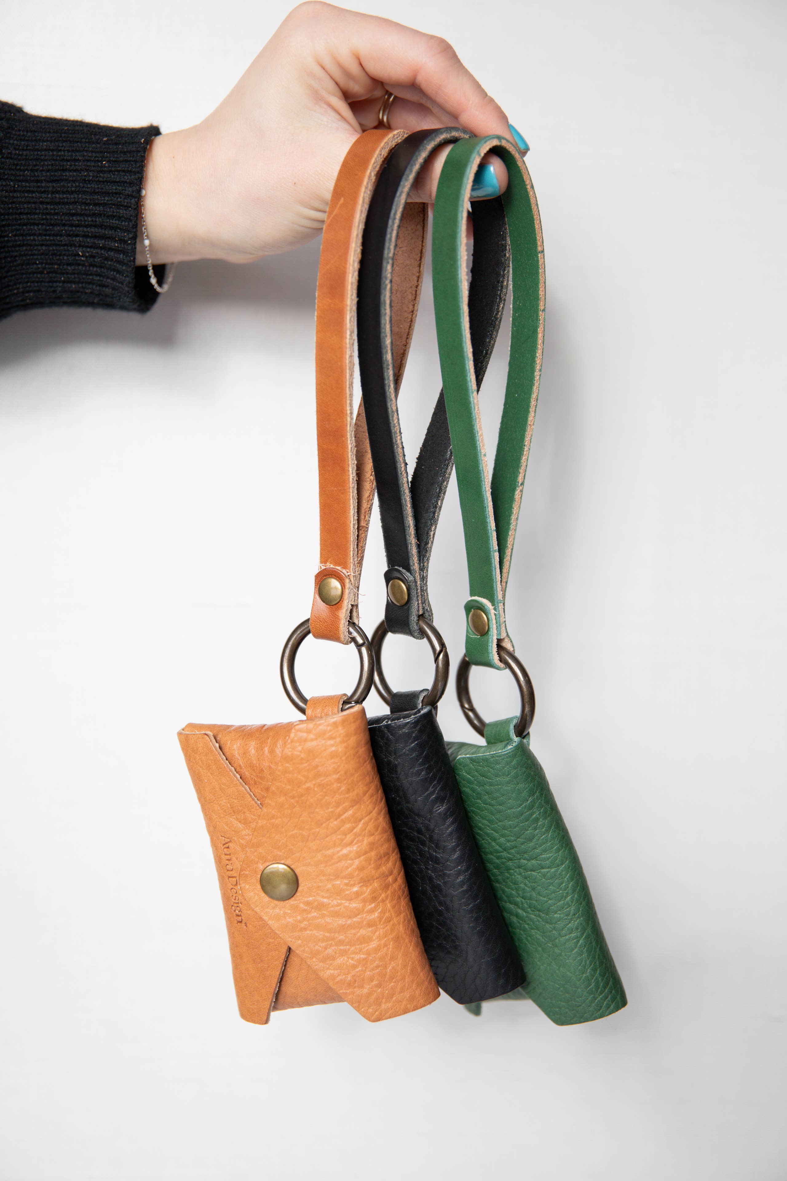 Leather Mini Wristlet Card Wallet