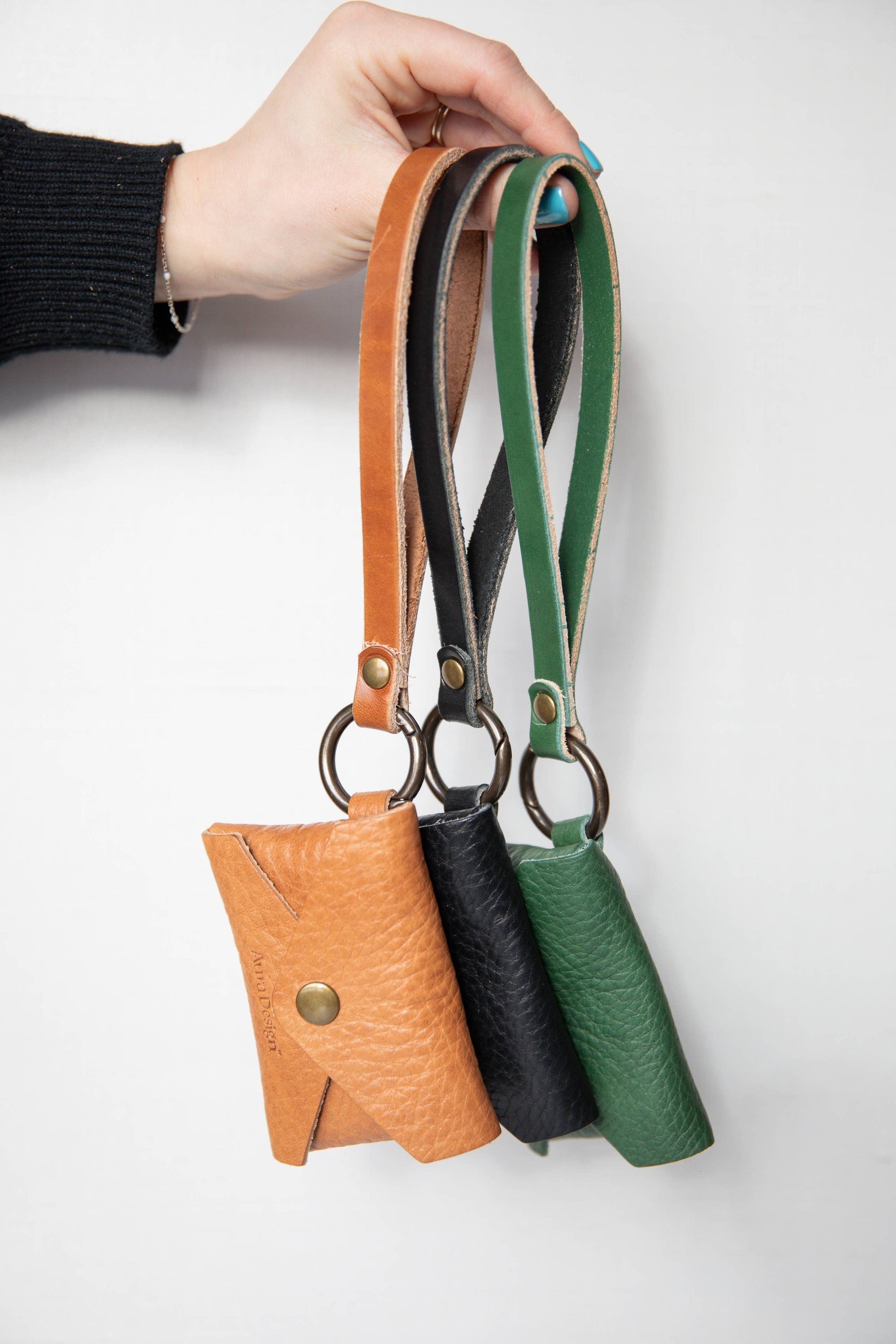Leather Mini Wristlet Card Wallet