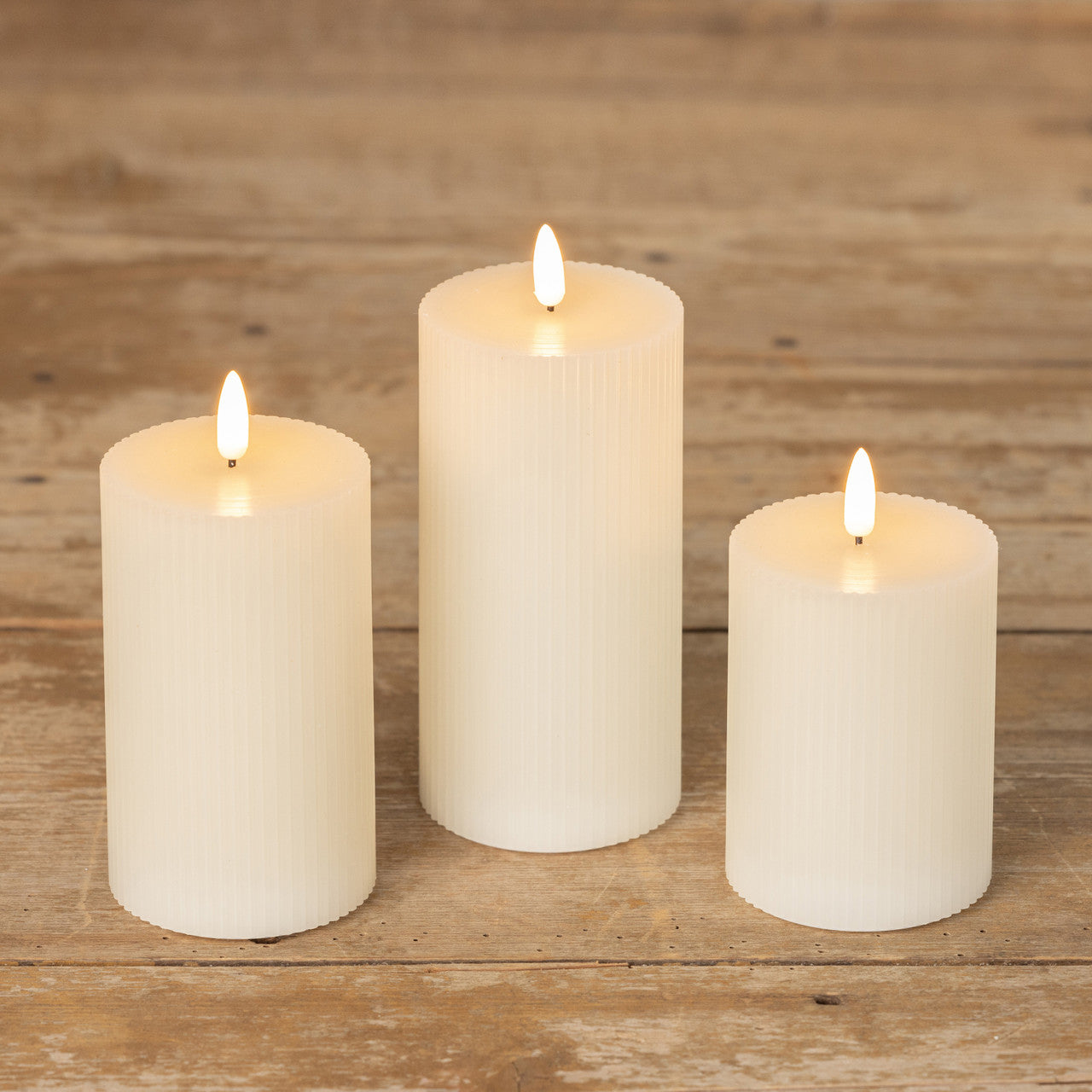 Candle, Cream Grooved