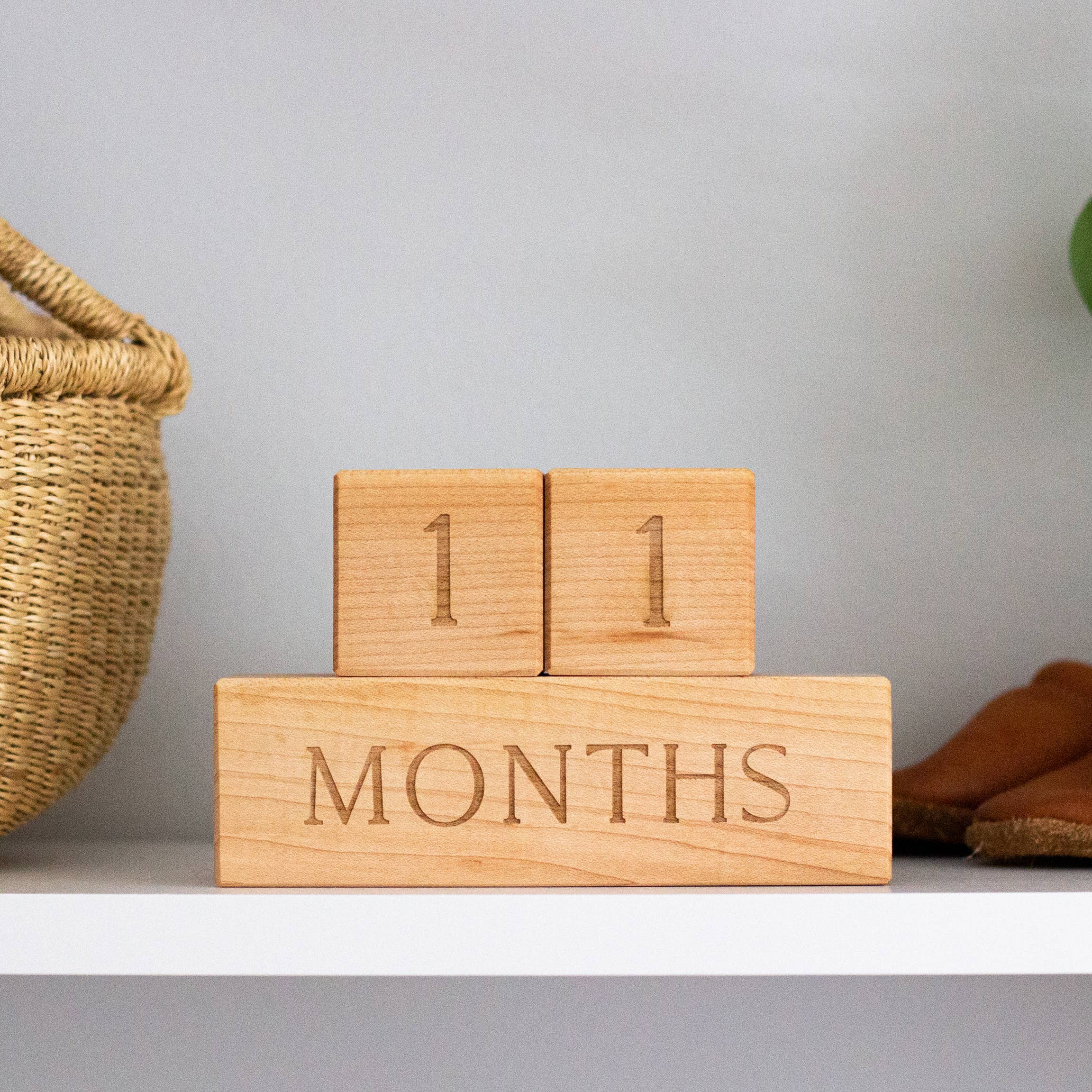 Gladfolk Wooden Milestone Blocks • Modern Maple Heirloom Block Set