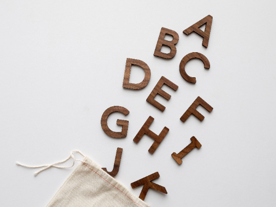 Gladfolk Wooden Uppercase Alphabet Set • Movable Alphabet Set Walnut