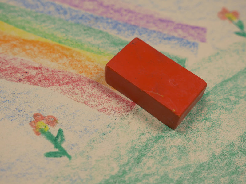 Organic Beeswax Crayons: 8 Rainbow Colors in Block