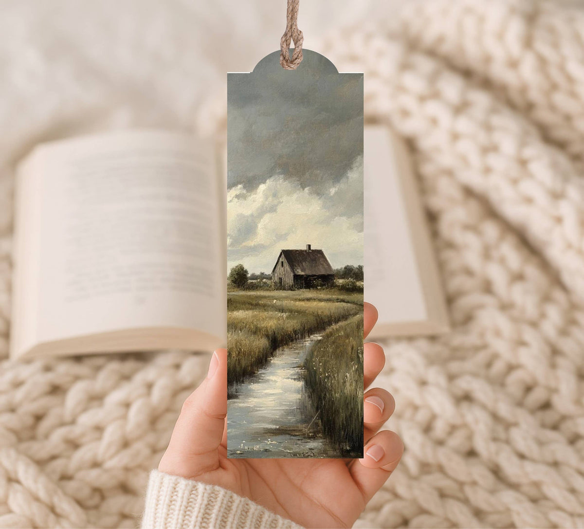 Wood Bookmark Stormy Cottage