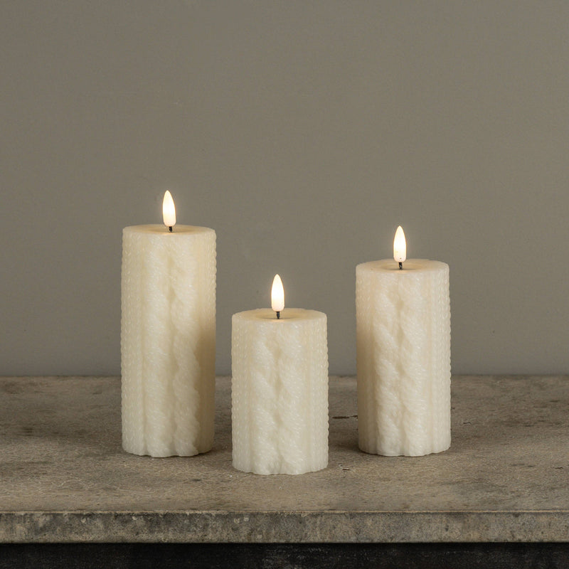 4" Cream Sweater 3D Flame Candle