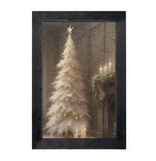Gold and White Christmas Tree-Vertical Frame