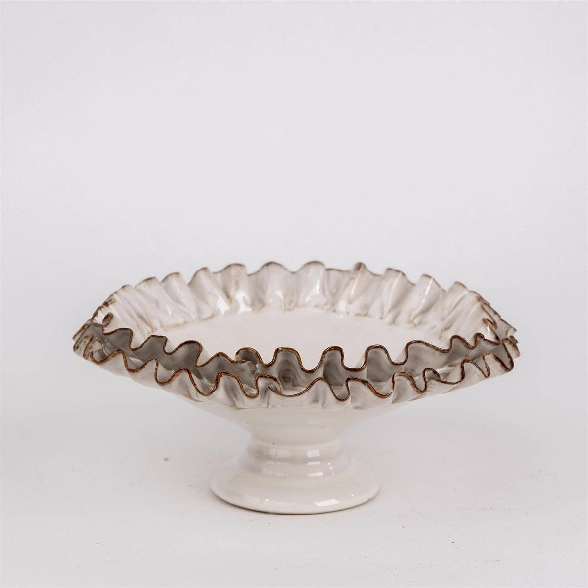 Compote With Hand Applied Ruffles