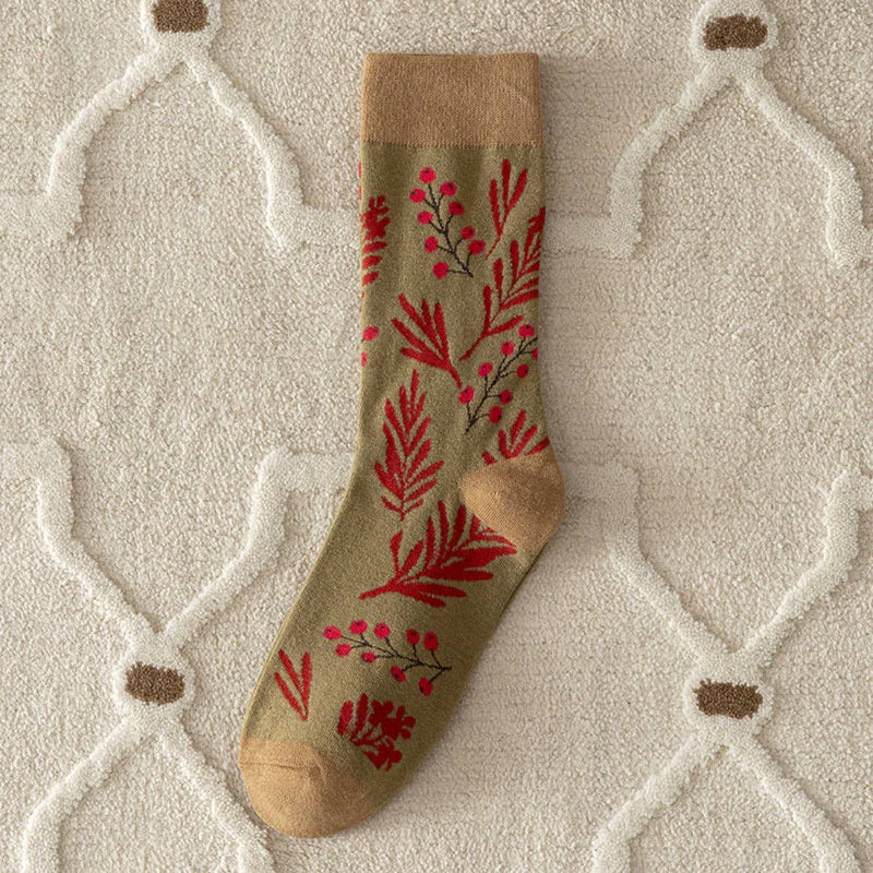 Rufia - Vintage Pattern Women's Socks for Fall & Winter
