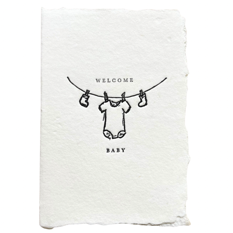 Welcome baby clothesline card