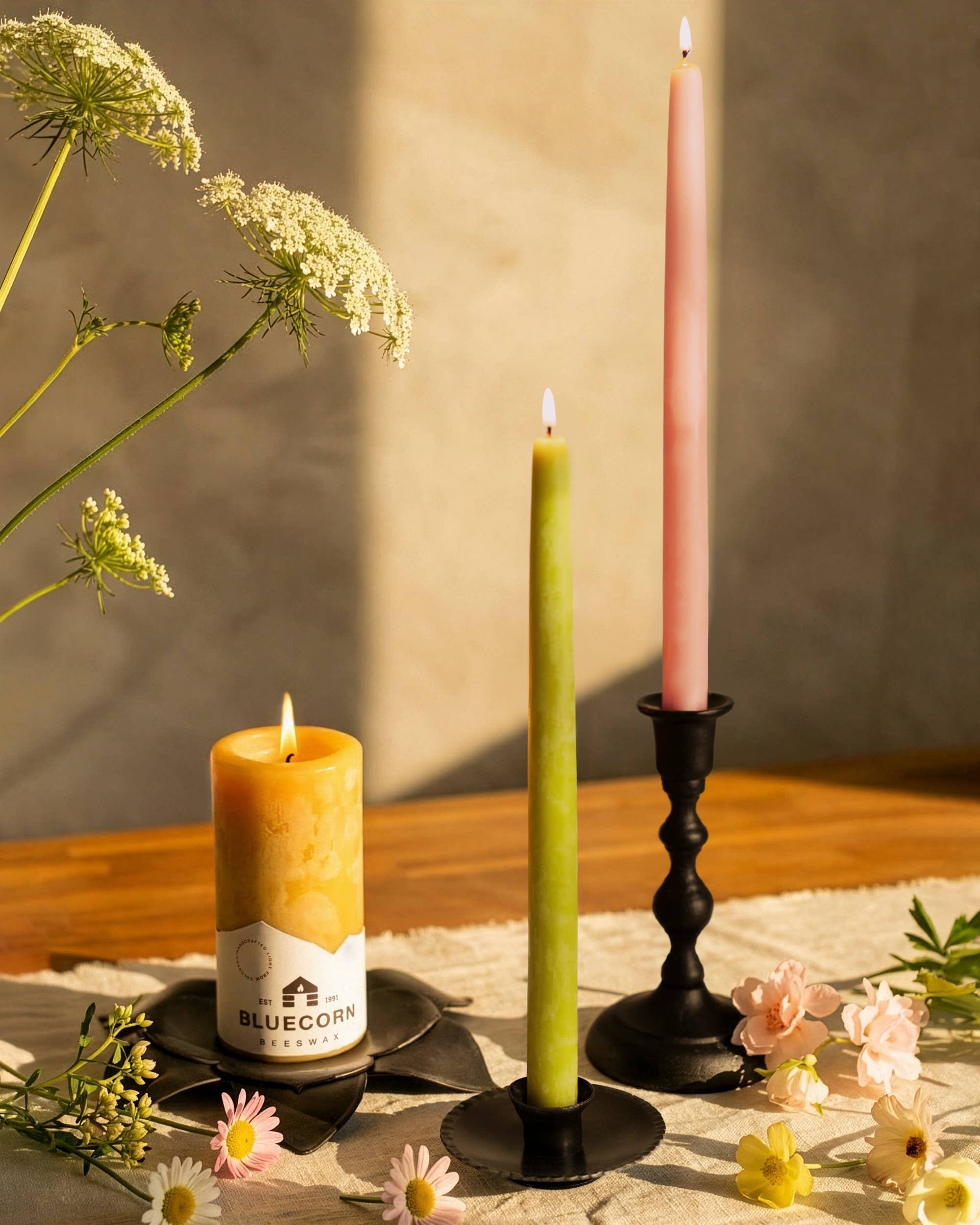 Beeswax Taper Candles – Dripless & Handmade in USA