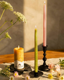Beeswax Taper Candles – Dripless & Handmade in USA