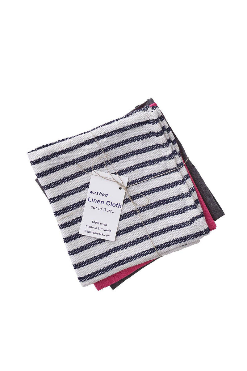 Pre-Washed Linen Cloths 3 pcs set (A)
