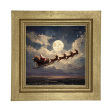 Santa Flying under Full Moon