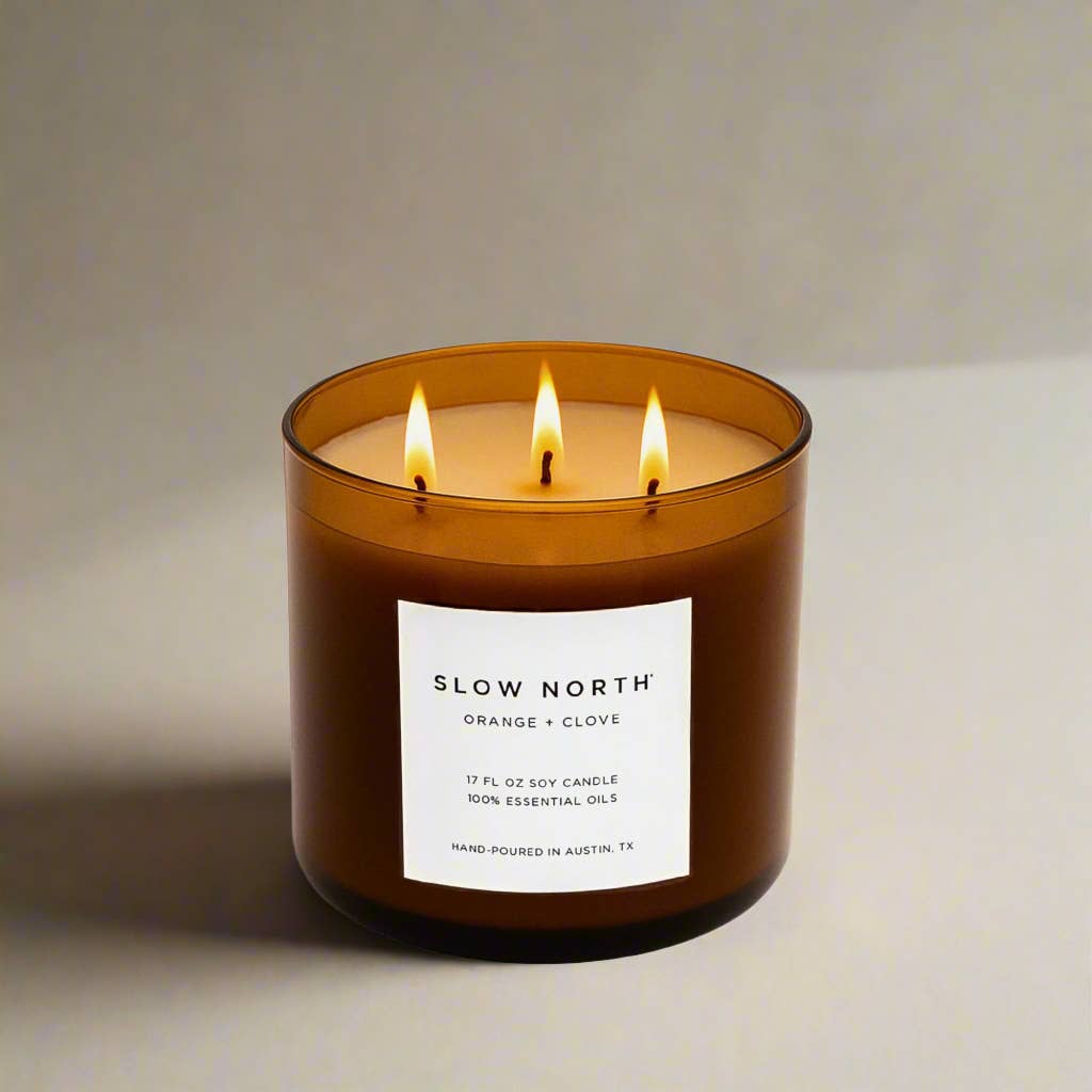Orange + Clove - Signature 3-Wick Non-Toxic Candle, Fall Favorite