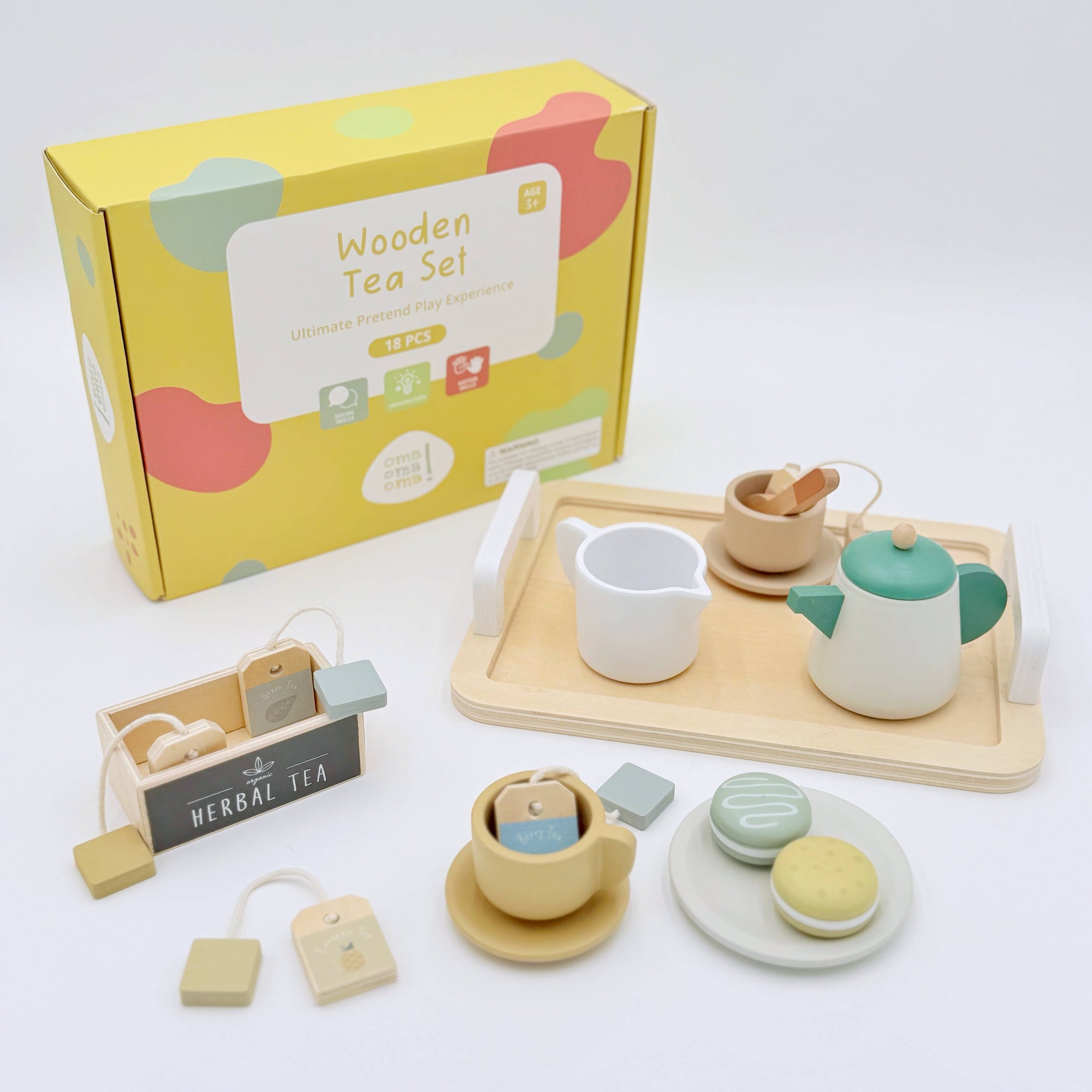 Wooden Tea Party Set – Pretend Play Tea Set Ages 3+