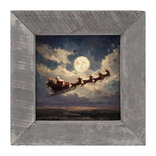 Santa Flying under Full Moon