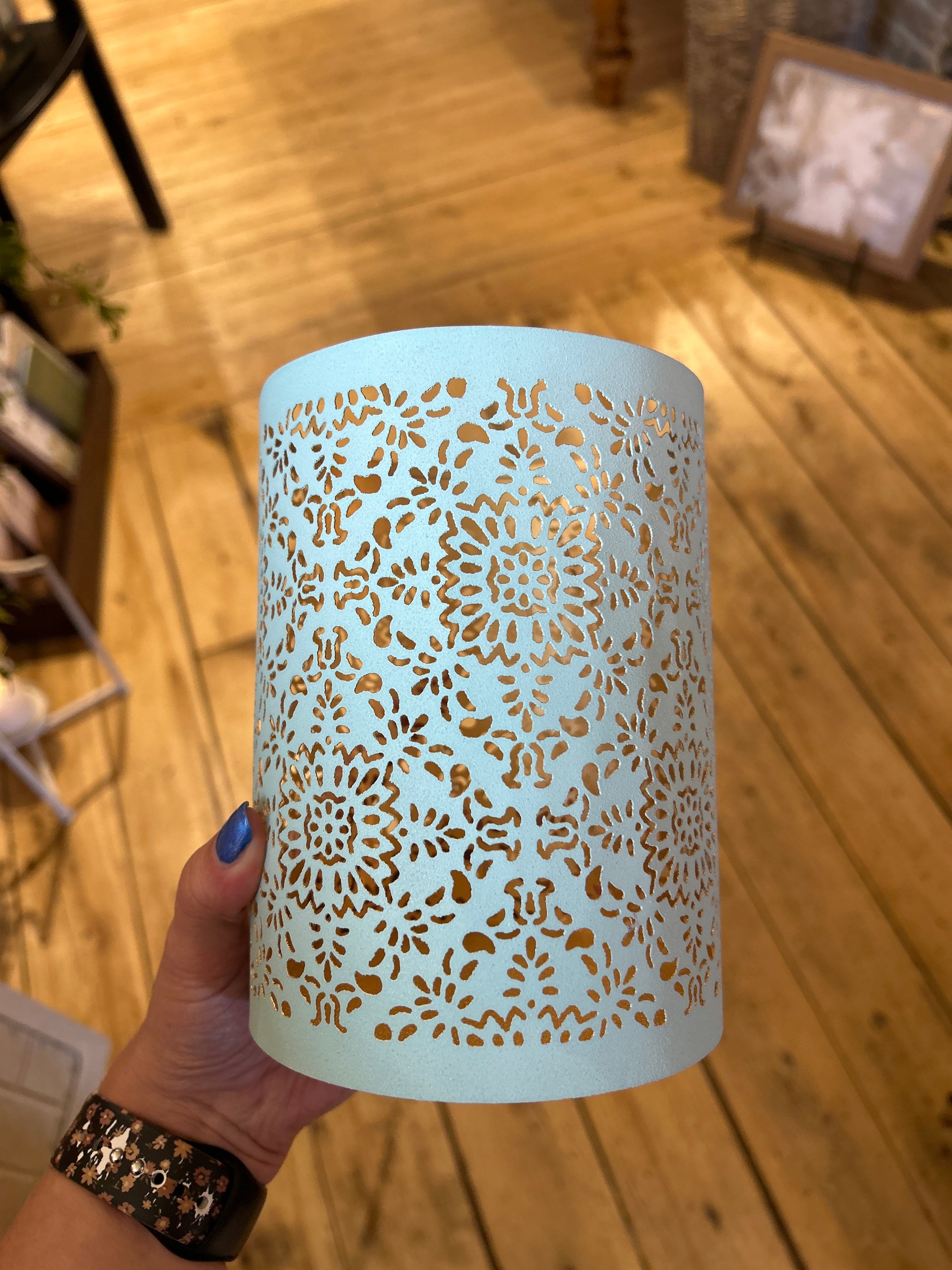 Lantern Can Deco Blue