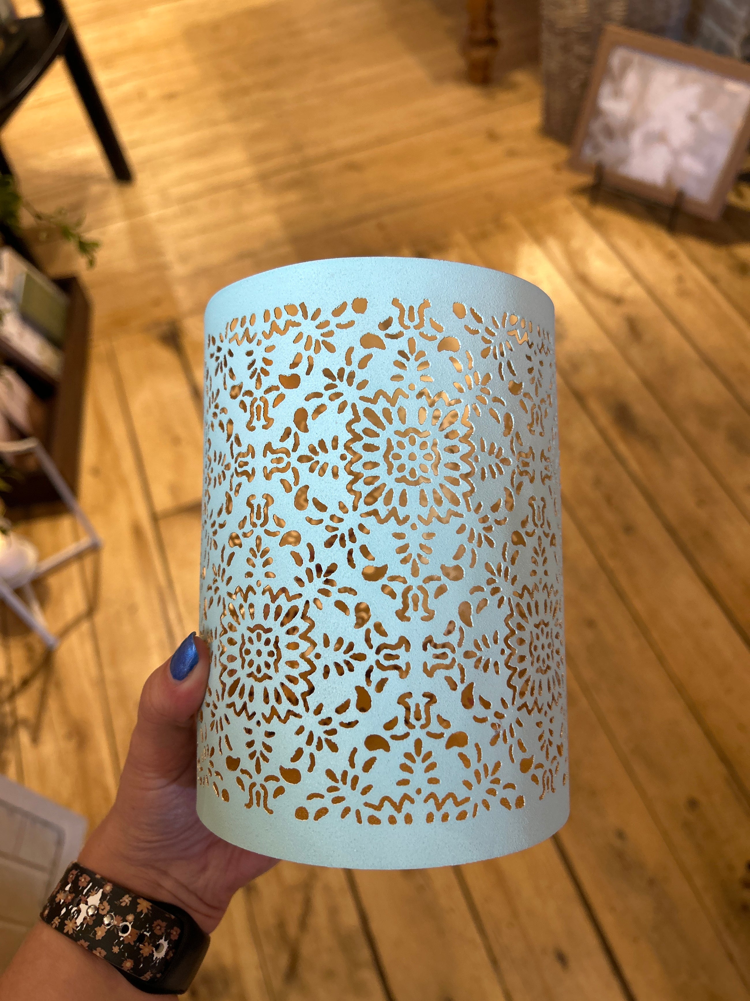 Lantern Can Deco Blue