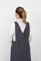 Linen Over Dress Apron Macadam