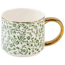 Green Floral Coffee Mug