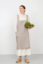 Linen Square Cross Apron Natural