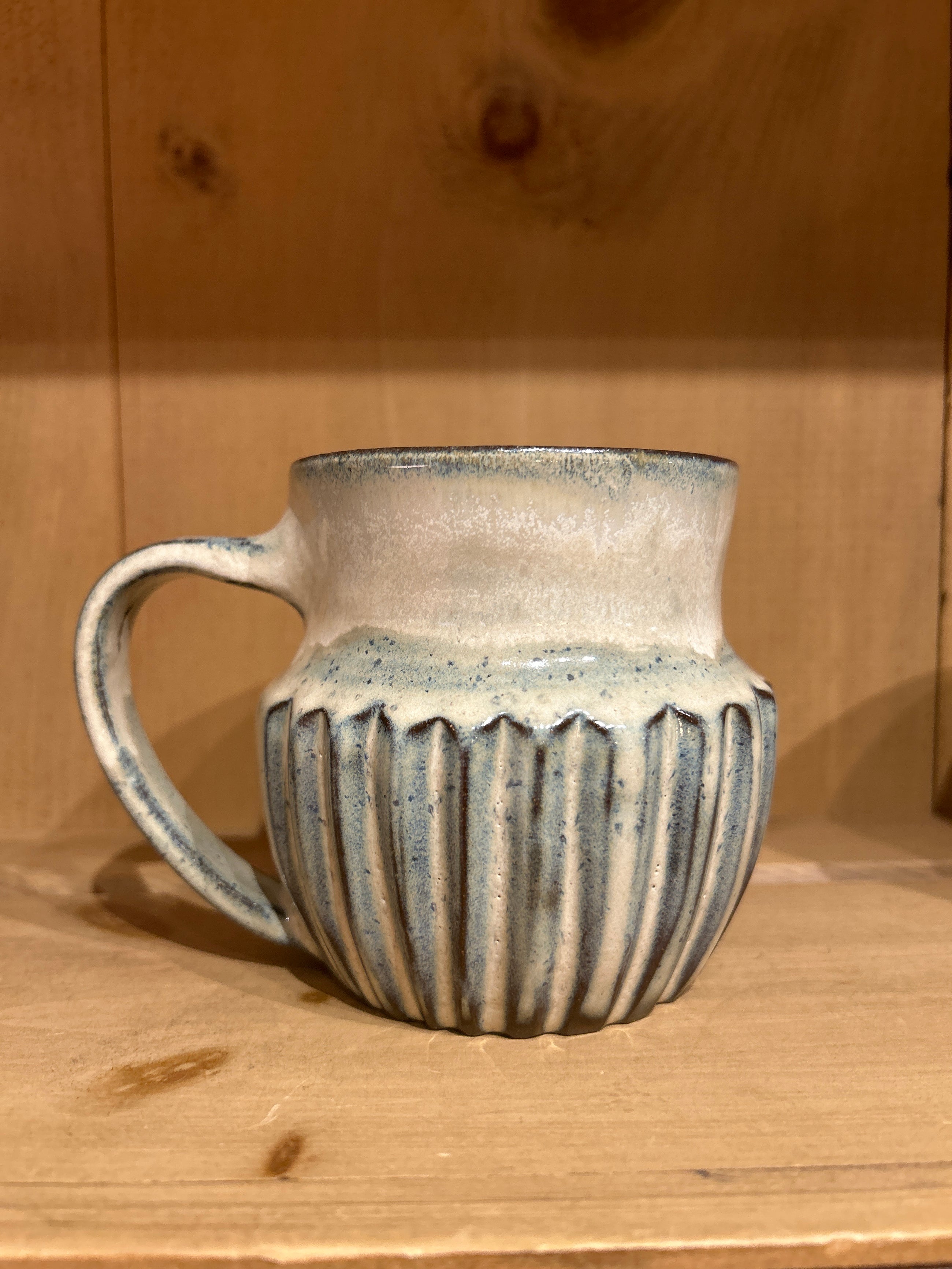 Mug, Handmade Pottery, Blue/ White