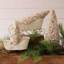 White and Gold Distressed Sleighs