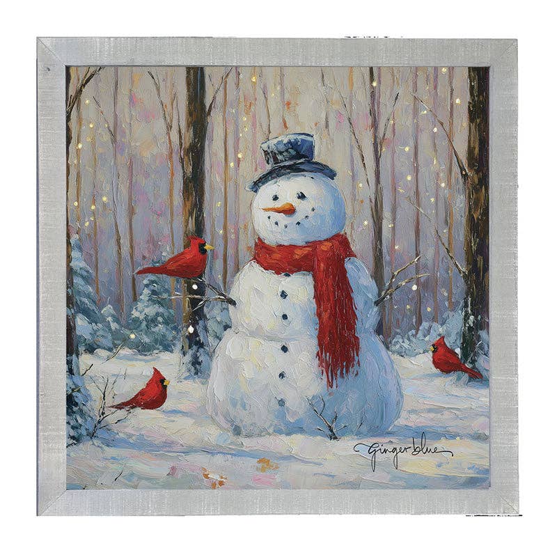 Snowman with Cardinals