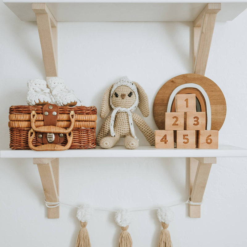 Gladfolk Modern Handmade Wooden Alphabet and Numeral Blocks