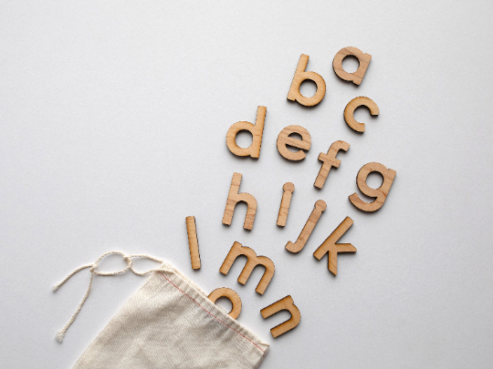 Gladfolk Wooden Lowercase Alphabet Set • Movable Alphabet Set Maple