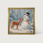 Deer with Snowman Friend
