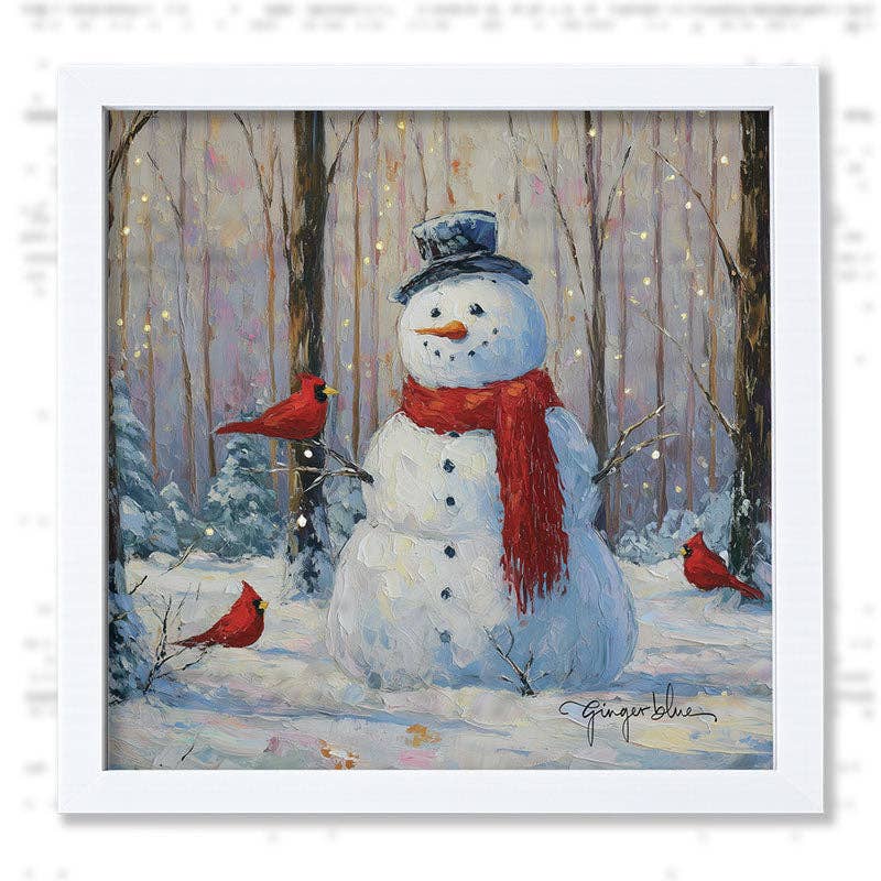 Snowman with Cardinals